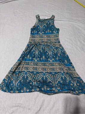 Teal Paisley Sleeveless Mini Dress